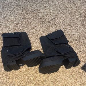 Dolls Kill Black SIGNAL POCKET BOOTS